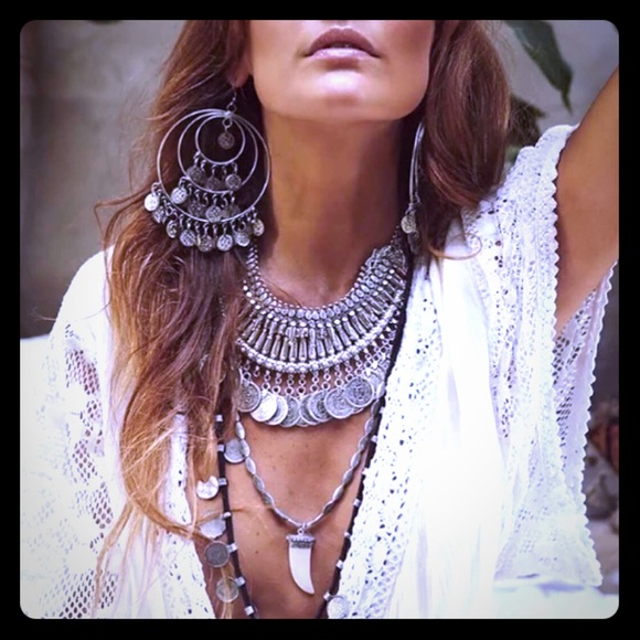 Fashion Jewelry Jewelry - NEW Bohemian Silver Coin Choker Statement Necklace